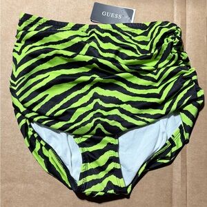 GUESS Neon Green Zebra Print Bikini Bottom